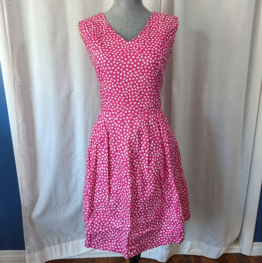 vintage pink polka dot dress
